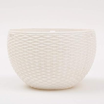 Ferns N Petals White Plastic Planter 4.5 x 7 Inches