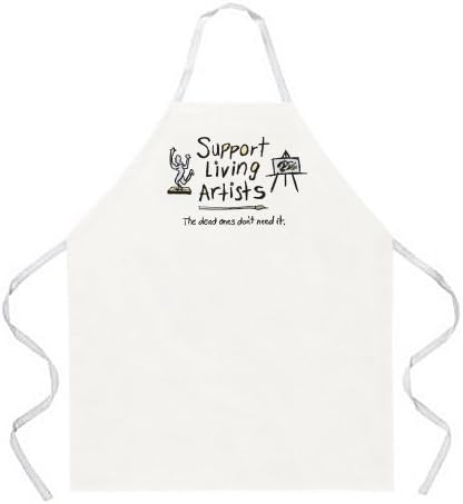 Attitude Aprons Support Living Artists Apron, Natural, One Size Fits Most