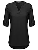 MBE Women's Lightweighted V-neck Chiffon Blouse