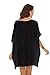 HIMONE Women's Solid Oversized Beach Cover Up, Black, One Size