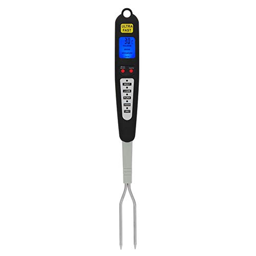 Wifehelper Digital Meat Thermometer, Digital Meat BBQ Thermometer Cooking Fork Instant Read Dual Probe LED Display for Kitchen, Grilling, Smoker, Barbecue, Turkey