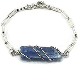 Sterling Silver Wire Wrapped Kyanite Bracelet