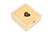 Wooden Walnut 8GB USB Flash Drive - 3 Hearts Design - Inserted into a Maple Box - Heart Veneer - with Raffia grass inside.