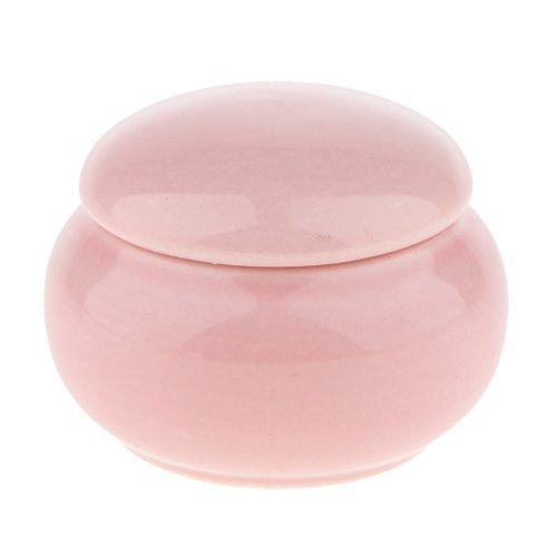SunniMix 12ml Empty Ceramics Makeup Contianer Jar Cosmetic Powder, Lip Balm, Essential Oil, etc Storage Pot - Pink