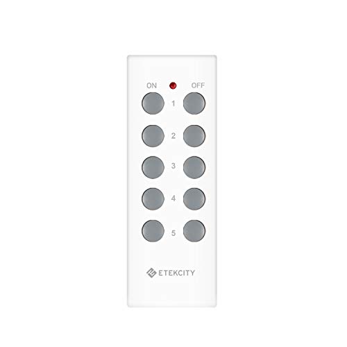 Etekcity Zap Wireless 5 Channel Learning Code, 1, White, Remote Control