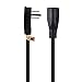 Cable Matters 2-Pack Low Profile Flat Plug Short Extension Cord (Power Extension Cable) 1 Foot (NEMA 5-15P to NEMA 5-15R)