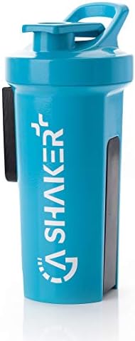 GA Shaker Plus – The Original | Protein Shaker Bottle with Sieve Mixer and Smart Functionality, 33oz (Blue)