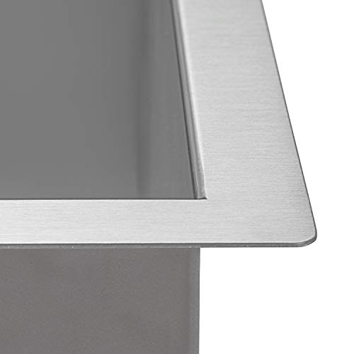 Ruvati 15 x 15 inch Undermount 16 Gauge Zero Raduis Bar Prep Square Kitchen Sink Single Bowl - RVH7115