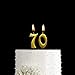MAGJUCHE Gold 70th Birthday Numeral Candle, Number 70 Cake Topper Candles Party Decoration for Women or Men