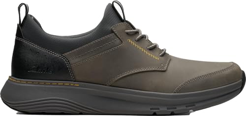 Clarks Men's Motion Trek EZ Grey Leather 7 Medium at Amazon