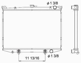 Lynol 314 Nissan 1-Row Plastic Aluminum Replacement Radiator