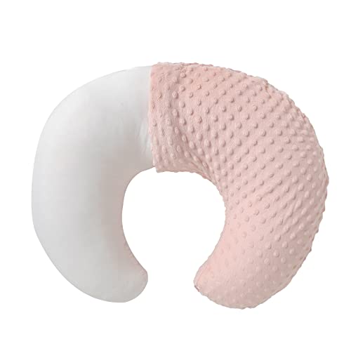 Nursing Pillow and Positioner with Cover for Breastfeeding and Bottle Feeding, Propping Baby, Tummy Time, Baby Sitting Support, Awake-Time Support (Light Pink, 22
