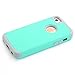 J.west 5C Case, iPhone 5C Case. Full Body Hybrid Hard PC and Soft Silicone 3-Layer Combo Shockproof Hard Case Cover for iPhone 5C - Light Blue/Grey