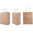 PakTalk 50 Pack Medium Gift Bags – 8x4.25x10.5 Inch Brown Paper Bags With Handles, Eco-Friendly For Parties, Shopping, Gifts - View #4