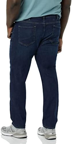 Jeans masculinos muito elásticos ajustados, lavagem escura, 33W / 30L