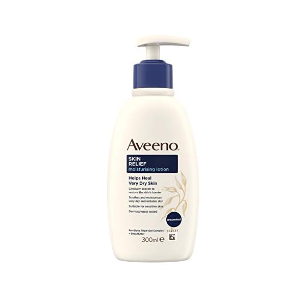 Aveeno-Skin-Relief-Nourishing-Lotion-with-Shea-Butter-300ml Aveeno Skin Relief Moisturising Lotion | Soothes Skin From Day 1 | For Very Dry and Irritable Skin Care | With Shea…