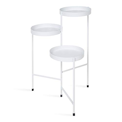 Kate and Laurel Finn Tri-Level Metal Plant Stand, White