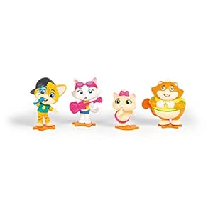 44 Gatos – Figuras articuladas Lampo, Miladay, Pilou y Albondiga, Pack 4 figuras 8 cm (Smoby 180140)