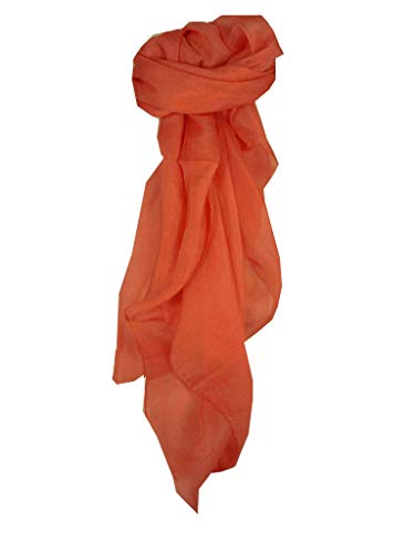 Mulberry Silk Hand Dyed Square Scarf Salmon from Pashmina & Silk