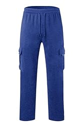 Men's Cargo Sweatpants Casual Fleece Joggers Loose