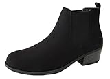 Refresh Women's Tildon-03 Low Heel Slip On Solid Ankle Boot