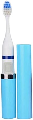 Super Strong Vibrate Ultrasonic Battery Electric Toothbrush Daily Waterproof Slim Sonic Toothbrush for Adults (Pink) (Blue)