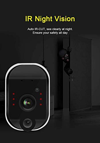 CTVISON Wireless Battery Powered Security Camera Home Surveillance IP Camera Rechargeable High Capacity 6800mAh with Night Vision & PIR Alarm for Elder Baby Pet Dog - Thumbnail 4