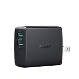 AUKEY USB Wall Charger, Ultra Compact Dual Port 4.8A Output & Foldable Plug, Compatible iPhone Xs/XS Max/XR, iPad Pro/Air 2 / Mini 4, Kindle Fire and More