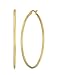 Classic Fashion Top Click Closure Stainless Steel Hoop Earrings (Thick: 2mm Diameter: 50mm, GOLD)