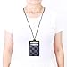 Lanyard ID Badge Holder Leather Credit Card Wallet - Black
