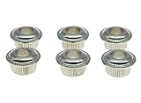KAISH Metal Chrome 10mm Vintage Guitar Tuning Keys Conversion Bushings Adapter Ferrules