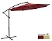 Patio Watcher 10ft Offset Cantilever Patio Umbrella Outdoor Market Hanging Umbrella with Crank & Cross Base for Backyard, Garden, Lawn and Pool - Red