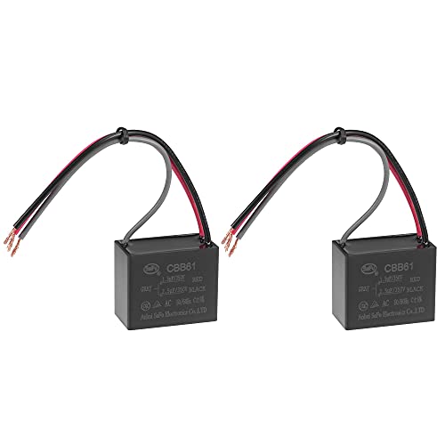 uxcell Ceiling Fan Capacitor CBB61 1.5/2.5uF 350V AC 3 Wires Metallized Polypropylene Film Capacitor 38x31x21mm for Electric Fan Pump Motor Generator 2Pcs: Industrial & Scientific