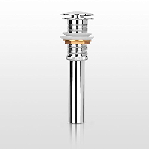 RUNMADE Bathroom Faucet Vessel Vanity Sink Pop Up Drain Stopper without Overflow, Polished Chrome