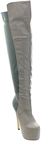 EYE CANDIE Sparkles-329 Women's Platform Stiletto Heel 50/50 Over The Knee High Boots