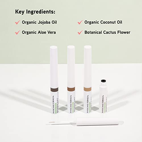 PHYSICIANS FORMULA ORGANIC WEAR ALL NATURAL EYEBROW BROW GEL SOFT BLACK | DERMATOLOGIST TESTED, CLINICIALLY TESTED