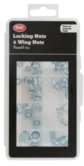Hardware Solutions Nuts | Reusable Box Value Kit 90 Pieces. Lock Nuts: M4 x 30 | M5 x 16 | M6 x 10 | M8 x 5 | M10 x 3