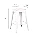 AC Pacific 24” Metal Backless Barstool Set of 2 – Country Rustic Style, Lightweight & Sturdy Build, Easy Assembly – Distressed White Finish