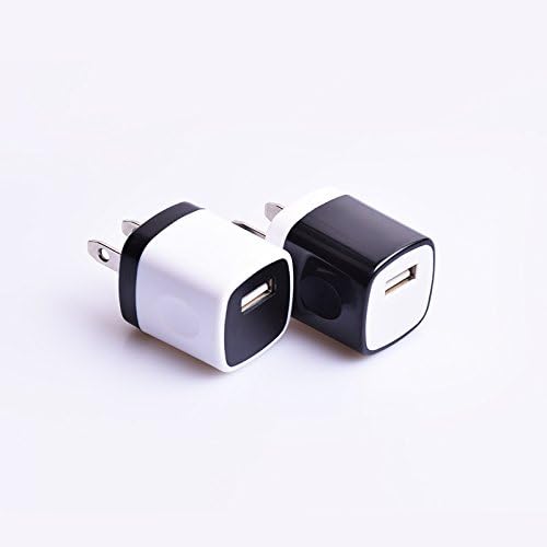 Wall Charger, Weiup [2-Pack] 5V/1.0AMP 1-Port USB Wall Charger Home Travel Plug Power Adapter For iPhone 6/6s 6/6s plus 5S 5 4S, Samsung S7 S6 S5 S4 S3, HTC, LG, Motorola And More(Black White)
