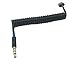 LEMENG Micro USB Male to 4 Pole 3.5mm Male AUX Audio Coiled Spiral Cable