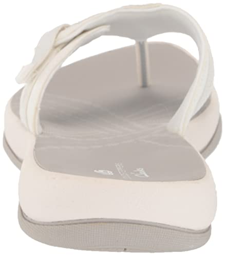 Clarks Women's Sunmaze Daisy Flip-Flop White Synthetic 8 for sale online | eBay