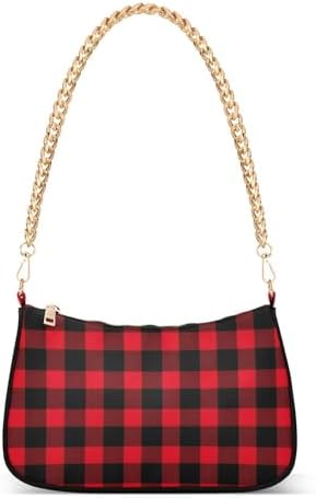 Plaid Shoulder Bag for Women, Small Plaid Purse with Adjustable
