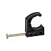 Highcraft ID256x50-FBA Half Clamp J-Hook with Nail For Pex Tubing Pipe Support, 3/4 in, Black