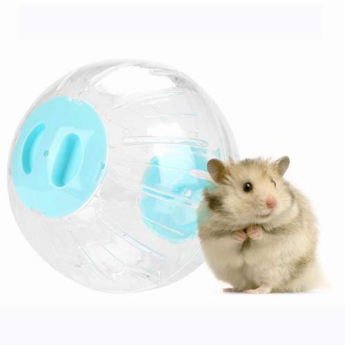 7.3'' Hamster Exercise Ball Roll and Rround Small Pet Animal Gerbil Guinea Silent Jogging Running Wheel Play Rolling Toy (Blue)