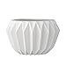 Bloomingville Round White Fluted Ceramic Flower Pot