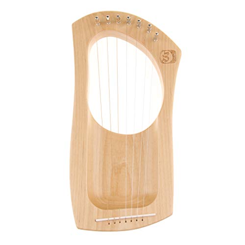 B Blesiya 7-String Wooden Harp， Kit with Tuning Key&Bag&Cleaning Cloth Mahogany Instrument - Music Lovers - Thumbnail 3