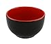 Kovot Set of 4 Japanese Style Miso Soup, Ramen Noodle Ceramic Bowls - 20 oz with Spoons and Chopsticks - Black with Red Interior