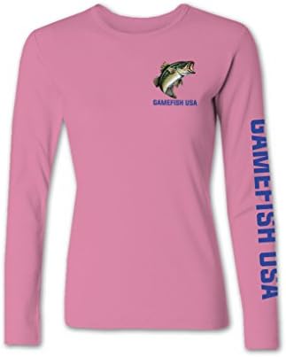 GAMEFISH USA Women's UPF 50 Lightweight Microfiber Moisture Wicking Performance Fishing Shirt Bass