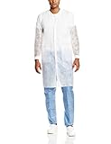 ValuMax 3290WHS Money-Saver, Disposable Isolation Knee Length Lab Coat, Splash Resistant, White, S, Pack of 10