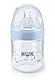 NUK Nature Sense Plastic Bottle 150ml with Silicone Small Feed Hole Teat (0-6 Months) Blue